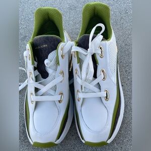 Michael Kors White and Green Athletic Shoes